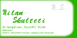milan skulteti business card